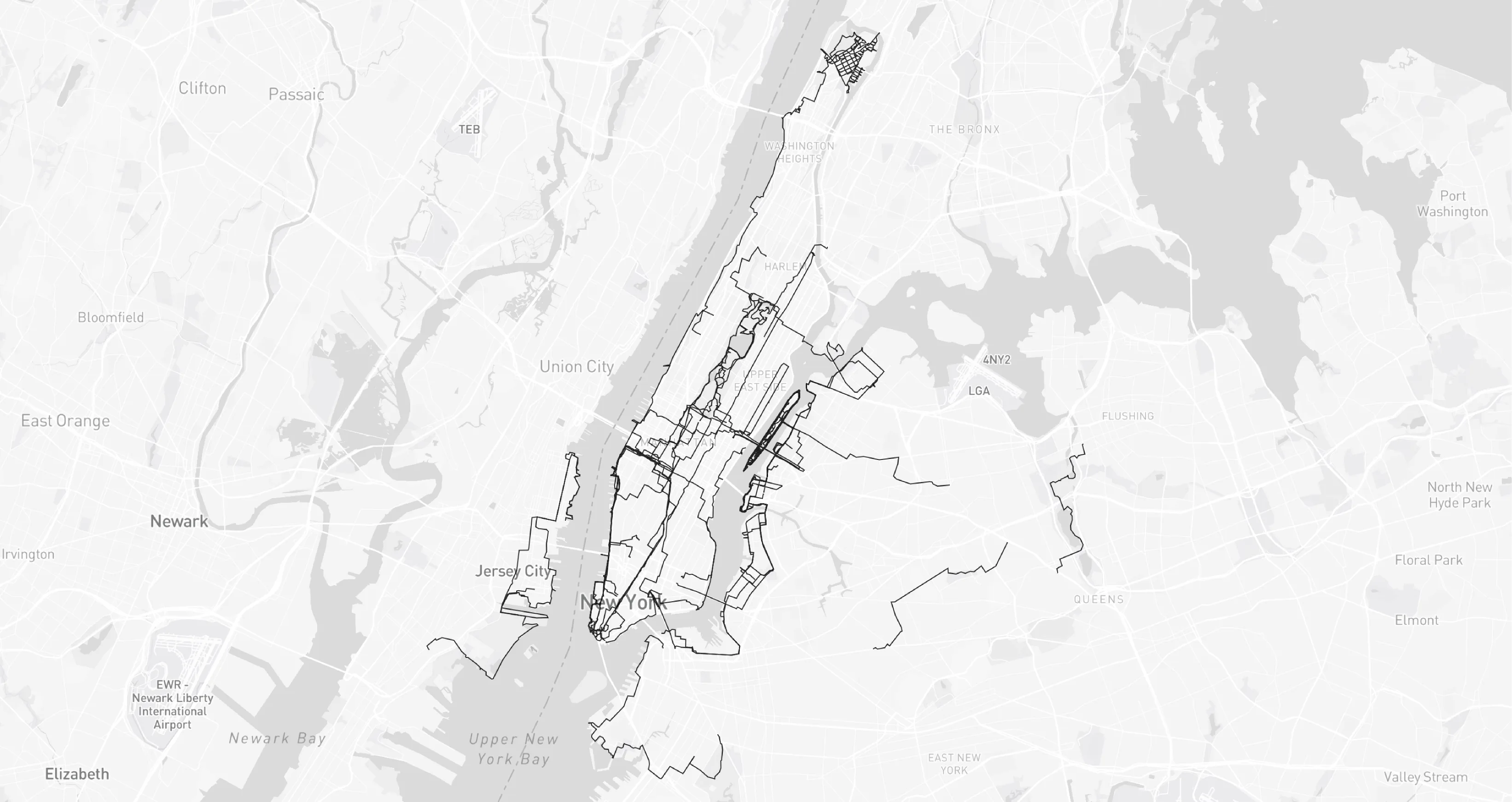 A movement map of New York City walks.